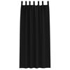 vidaXL Cortinas Opacas con Anillas 2 pcs Negro 245 x 140 cm Poli&eacute;ster