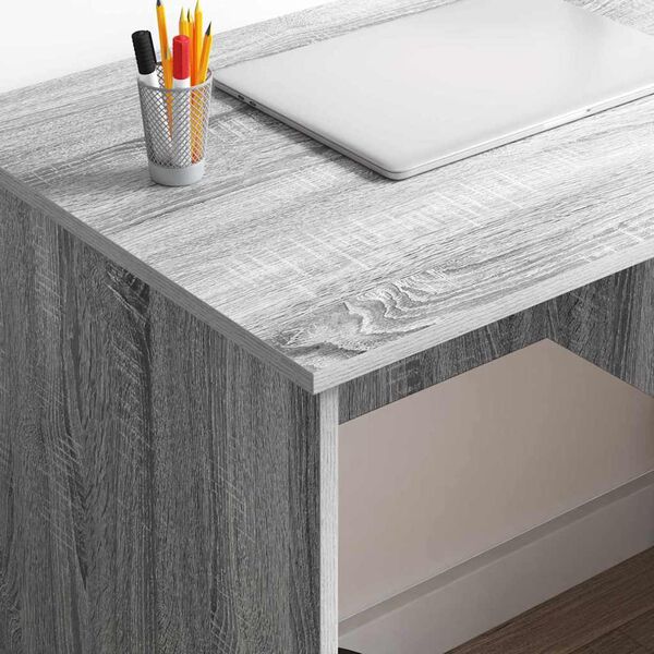 vidaXL Escritorio Gris sonoma 90 x 49.5 x 75 cm Madera contrachapada