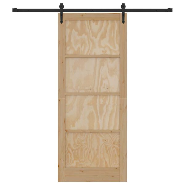 vidaXL Puerta Corredera ORKDAL Natural y negro 86 x 211 cm