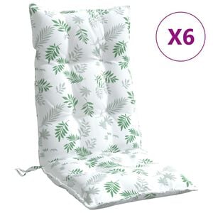 vidaXL Cojines silla respaldo alto 6 uds tela Oxford estampado hojas