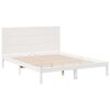 vidaXL Cama extralarga sin colch&oacute;n madera maciza blanca 140x210 cm