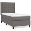 vidaXL Cama box spring con colch&oacute;n cuero sint&eacute;tico gris 80x200 cm