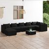 vidaXL Set de muebles de jardín 8 pzas y cojines ratán sintético negro