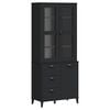 vidaXL Aparador alto VIKEN madera maciza de pino negro 80x40x190 cm