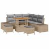 vidaXL Conjunto de sof&aacute;s de jard&iacute;n 8 uds. Beige Polirat&aacute;n