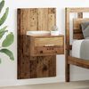 vidaXL Armario de Noche con caj&oacute;n 2 pcs Madera vieja 50 x 32,5 x 80cm