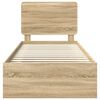 vidaXL Estructura de cama con cabecera Roble Sonoma 75 x 190 cm