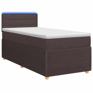 vidaXL Cama box spring con colch&oacute;n Marr&oacute;n Oscuro 80 x 200 cm Tela