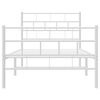 vidaXL Estructura cama sin colch&oacute;n con estribo metal blanco 90x200 cm