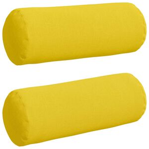 vidaXL Cojines Bolster 2 pcs Amarillo Claro &Oslash; 25 x 70 cm tela