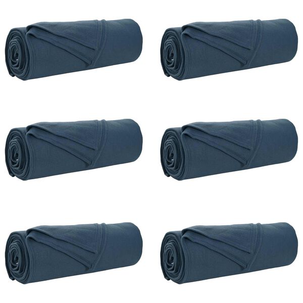 vidaXL Mantitas de Sof&aacute; 6 pcs Azul marino 350 x 270 cm Lana
