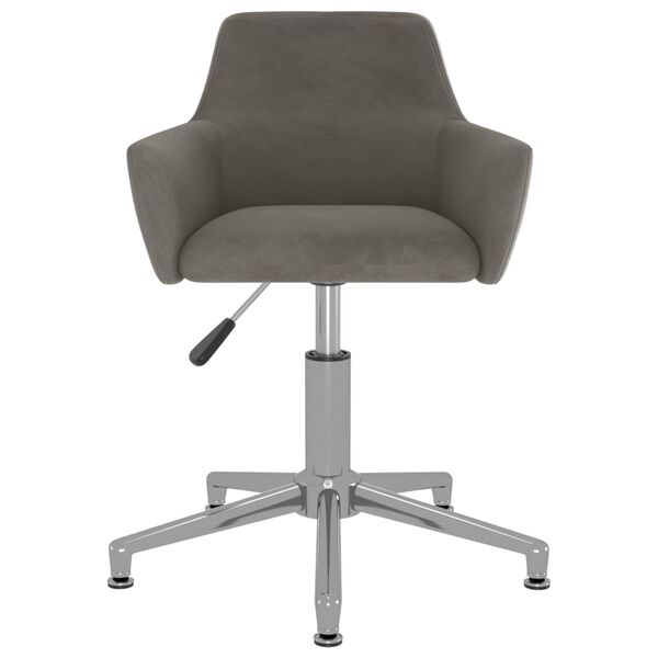 vidaXL Silla de comedor giratoria de terciopelo gris oscuro