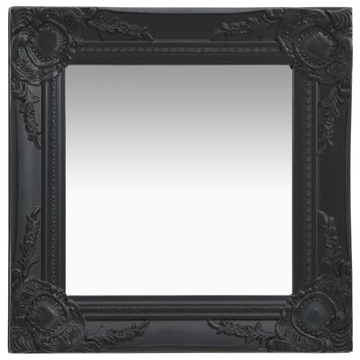 vidaXL Espejo de pared estilo barroco negro 40x40 cm