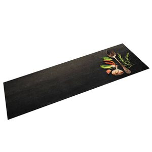 vidaXL Alfombra de cocina lavable terciopelo dibujo especias 45x150 cm