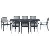 vidaXL Conjunto de Comedor de Jardín 9 pcs Antracita Acero