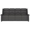 vidaXL Sillón de masaje reclinable 4 plazas microfibra gris oscuro