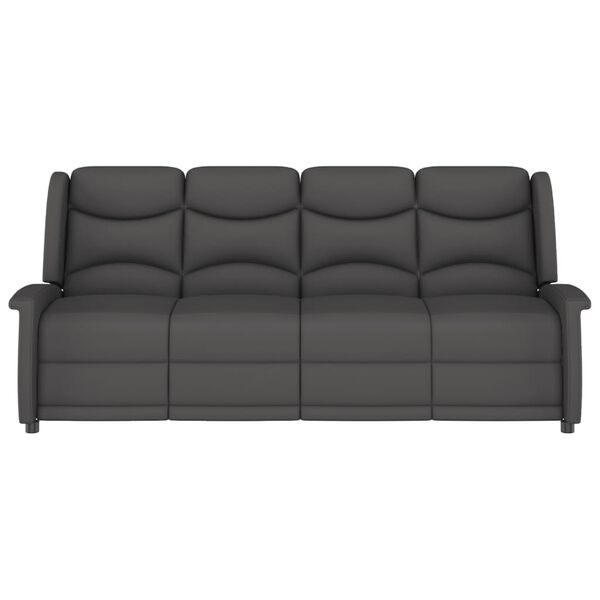 vidaXL Sillón de masaje reclinable 4 plazas microfibra gris oscuro