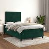 vidaXL Cama box spring con colch&oacute;n terciopelo verde oscuro 120x200 cm