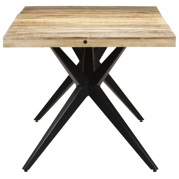 vidaXL Mesa de comedor de madera de mango rugosa 160x80x76 cm