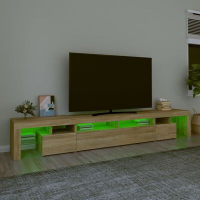 vidaXL Mueble de TV con luces LED roble Sonoma 260x36,5x40 cm