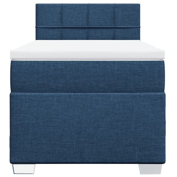 vidaXL Cama box spring con colch&oacute;n tela azul 80x200 cm