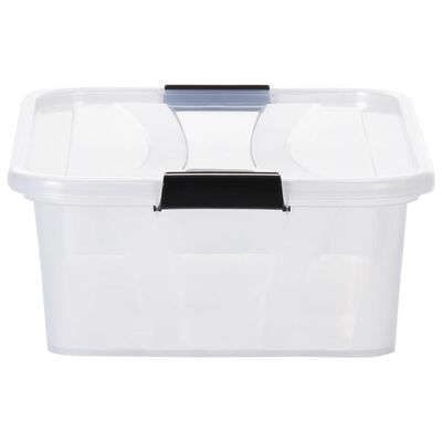 vidaXL Cajas de almacenamiento con tapa 5 unidades transparente 7 L