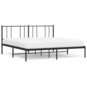 vidaXL Estructura cama sin colch&oacute;n con cabecero metal negro 193x203 cm
