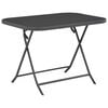 vidaXL Mesa de jard&iacute;n plegable vidrio y acero gris 100x75x72 cm