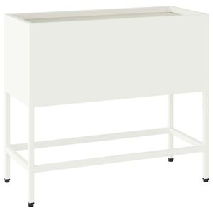 vidaXL Jardinera Elevada Blanco 60 x 26 x 48 cm Acero