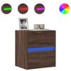 vidaXL Mueble de TV de pared con luces LED marr&oacute;n roble 41x31x45 cm