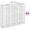 vidaXL Cestas de gaviones 4 uds forma de arco hierro 200x50x160/180 cm