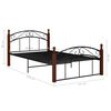 vidaXL Estructura cama sin colchón metal madera roble negro 120x200 cm