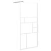 vidaXL Mampara de ducha accesible vidrio ESG blanco 90x195 cm