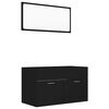 vidaXL Conjunto de muebles de ba&ntilde;o 2 piezas madera contrachapada negro