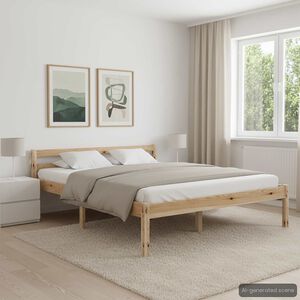 vidaXL Estructura de cama sin colch&oacute;n madera maciza de pino 140x200 cm