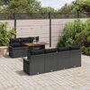 vidaXL Conjunto de sof&aacute; de jard&iacute;n 8 pcs Negro Polirat&aacute;n