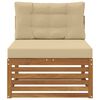 vidaXL Sof&aacute; central de exterior Madera de Acacia S&oacute;lida Natural