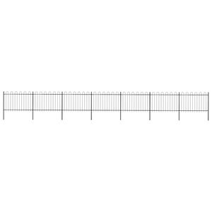 vidaXL Valla de jard&iacute;n con aro superior de acero 1248x120 cm negra