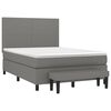 vidaXL Cama box spring con colch&oacute;n tela gris oscuro 140x200 cm