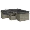 vidaXL Set de sof&aacute;s de jard&iacute;n con cojines 9 pzas rat&aacute;n sint&eacute;tico gris