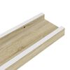 vidaXL Estantes de pared 2 unidades blanco y roble Sonoma 80x9x3 cmm