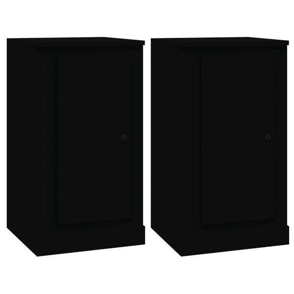 vidaXL Aparadores 2 uds madera contrachapada negro 37,5x35,5x67,5 cm