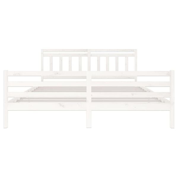 vidaXL Estructura de cama madera maciza blanca 200x200 cm