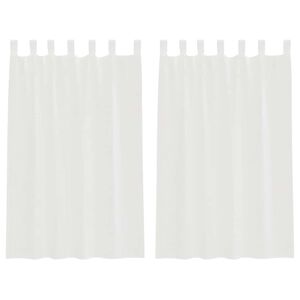 vidaXL Cortinas de gasa con trabillas 2 uds. color blanco 140x175 cm