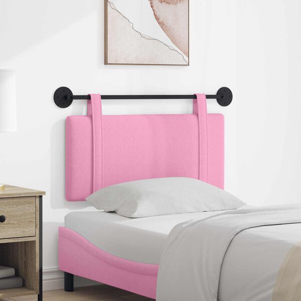 vidaXL Cabecera Colgante Montaje en la pared Rosa 90 x 55 x 5 cm tela