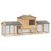vidaXL Gallinero 3 pcs Marr&oacute;n Madera de pino macizo