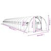 vidaXL Invernadero con estructura de acero verde 60 m&sup2; 20x3x2 m