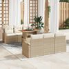 vidaXL Conjunto de sof&aacute; de jard&iacute;n 7 pcs Beige Polirat&aacute;n