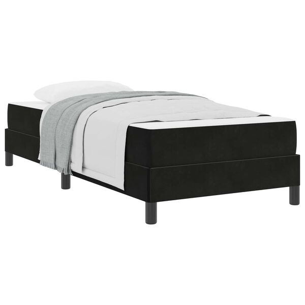 vidaXL Cama tipo Box Spring con colch&oacute;n Negro 90 x 210 cm tela