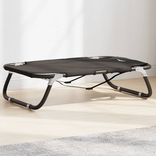 vidaXL Cama para perros plegable tela oxford y acero gris antracita